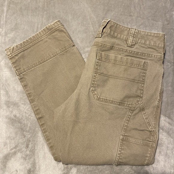Noble Outfitters Pants Men Sz 34x32‎ Khaki Hammer Drill Canvas Heavy Duty Work - Picture 1 of 10